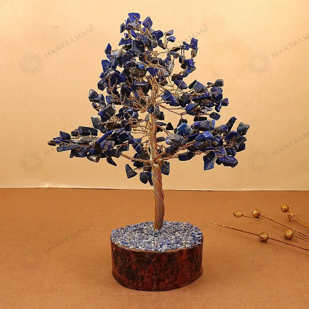 MantraMani Lapis Lazuli Crystal Tree - Energized Vedic Gemstone Jewelry - MantraMani