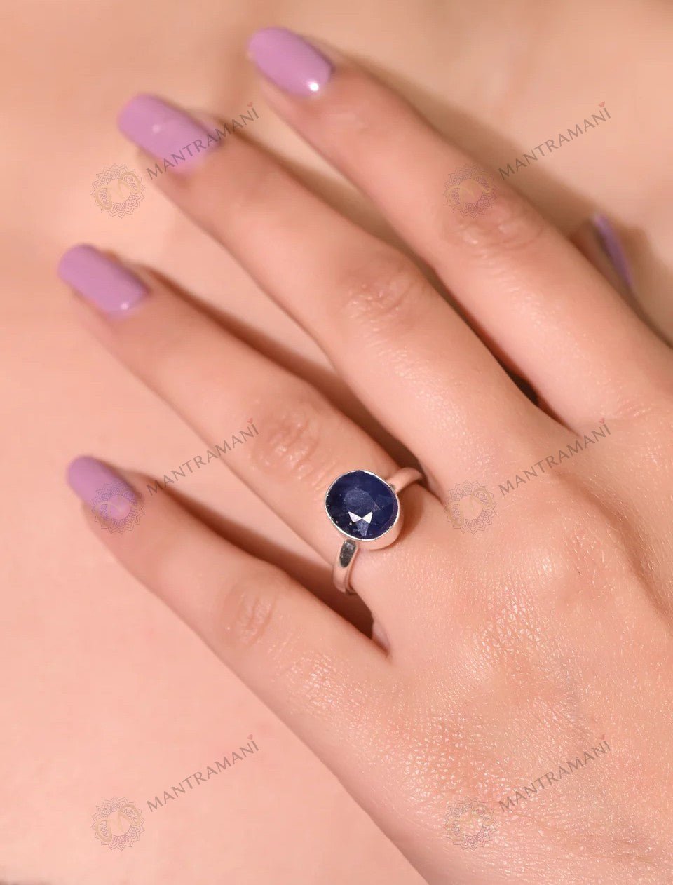 MantraMani Lapis Lazuli Ring: Enhancing Intuition and Spiritual Awareness - Energized Vedic Gemstone Jewelry - MantraMani
