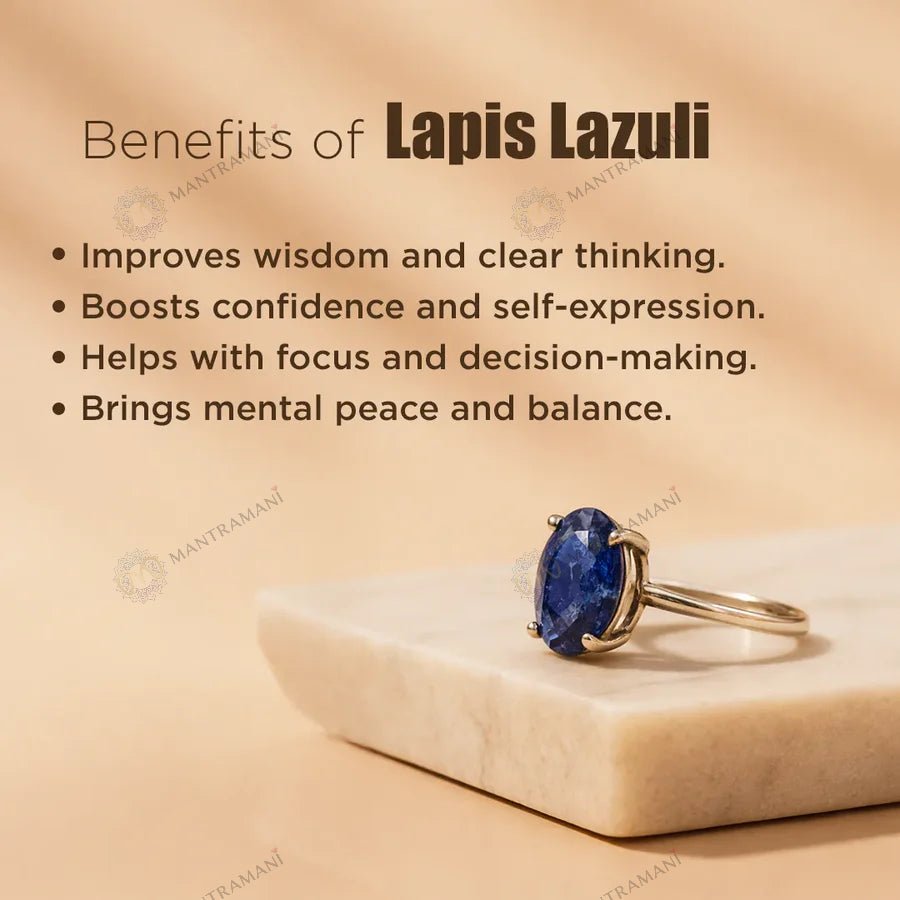 MantraMani Lapis Lazuli Ring: Enhancing Intuition and Spiritual Awareness