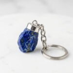 MantraMani Lapis Lazuli Keychain for Wisdom & Truth & Intellect Boost - Energized Vedic Gemstone Jewelry - MantraMani