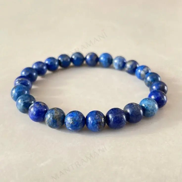 MantraMani Lapis Lazuli Bracelet - Energized Vedic Gemstone Jewelry - MantraMani