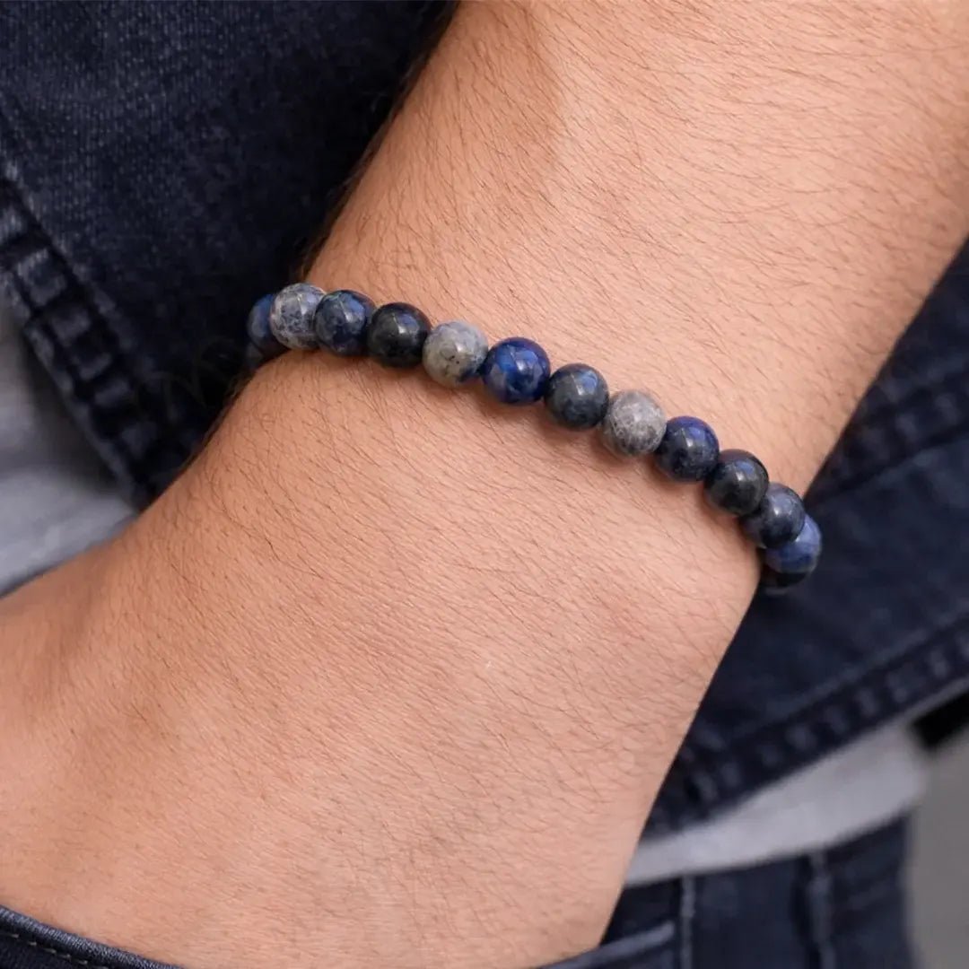 MantraMani Lapis Lazuli Bracelet - Energized Vedic Gemstone Jewelry - MantraMani