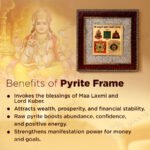 MantraMani Shree Sampurna Lakshmi Ganesh Yantra Pyrite Frame - Energized Vedic Gemstone Jewelry - MantraMani