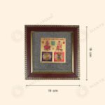 MantraMani Shree Sampurna Lakshmi Ganesh Yantra Pyrite Frame - Energized Vedic Gemstone Jewelry - MantraMani