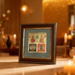 MantraMani Shree Sampurna Lakshmi Ganesh Yantra Pyrite Frame - Energized Vedic Gemstone Jewelry - MantraMani