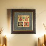 MantraMani Shree Sampurna Lakshmi Ganesh Yantra Pyrite Frame - Energized Vedic Gemstone Jewelry - MantraMani
