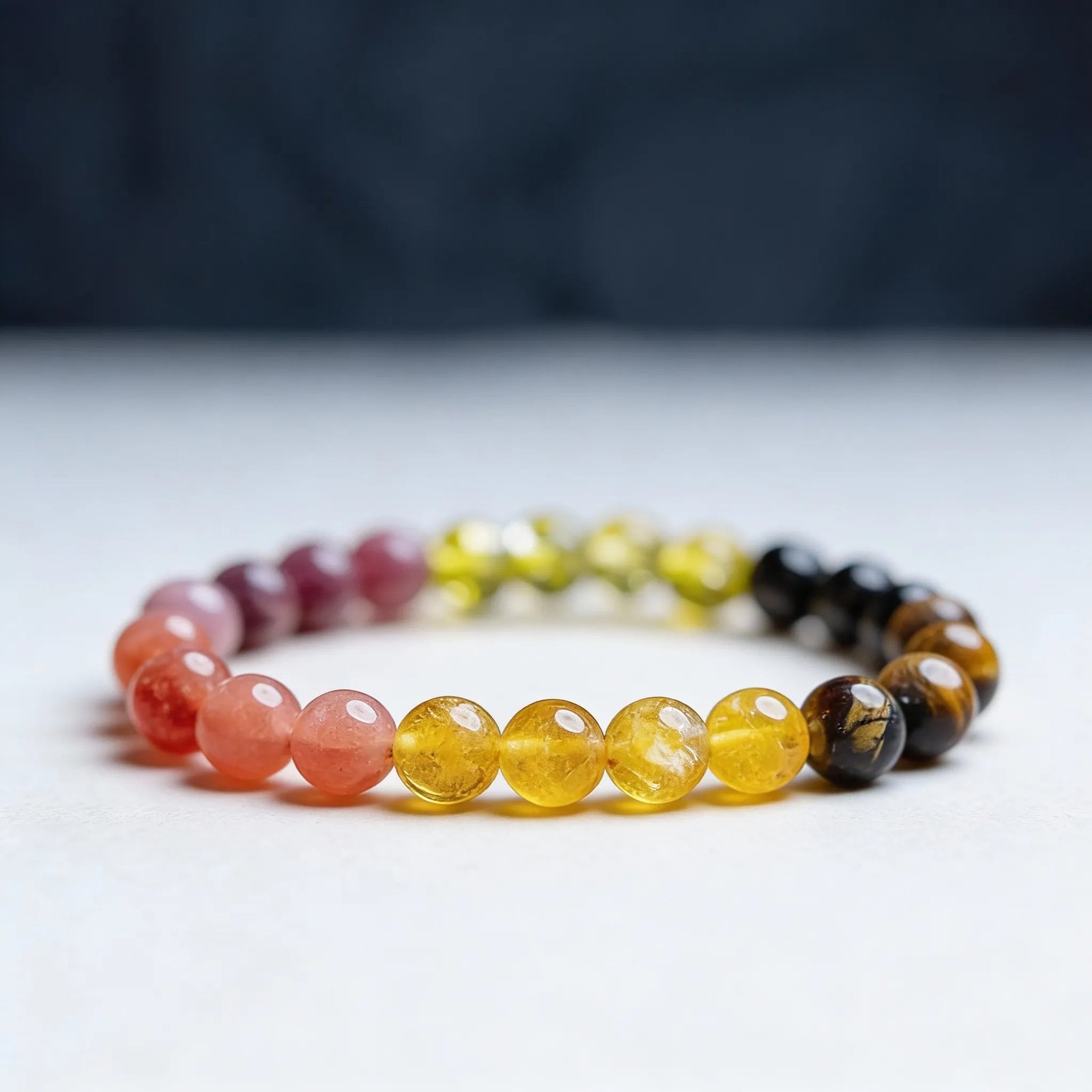 MantraMani Leo Zodiac Birthstone Crystal Bracelet - Energized Vedic Gemstone Jewelry - MantraMani