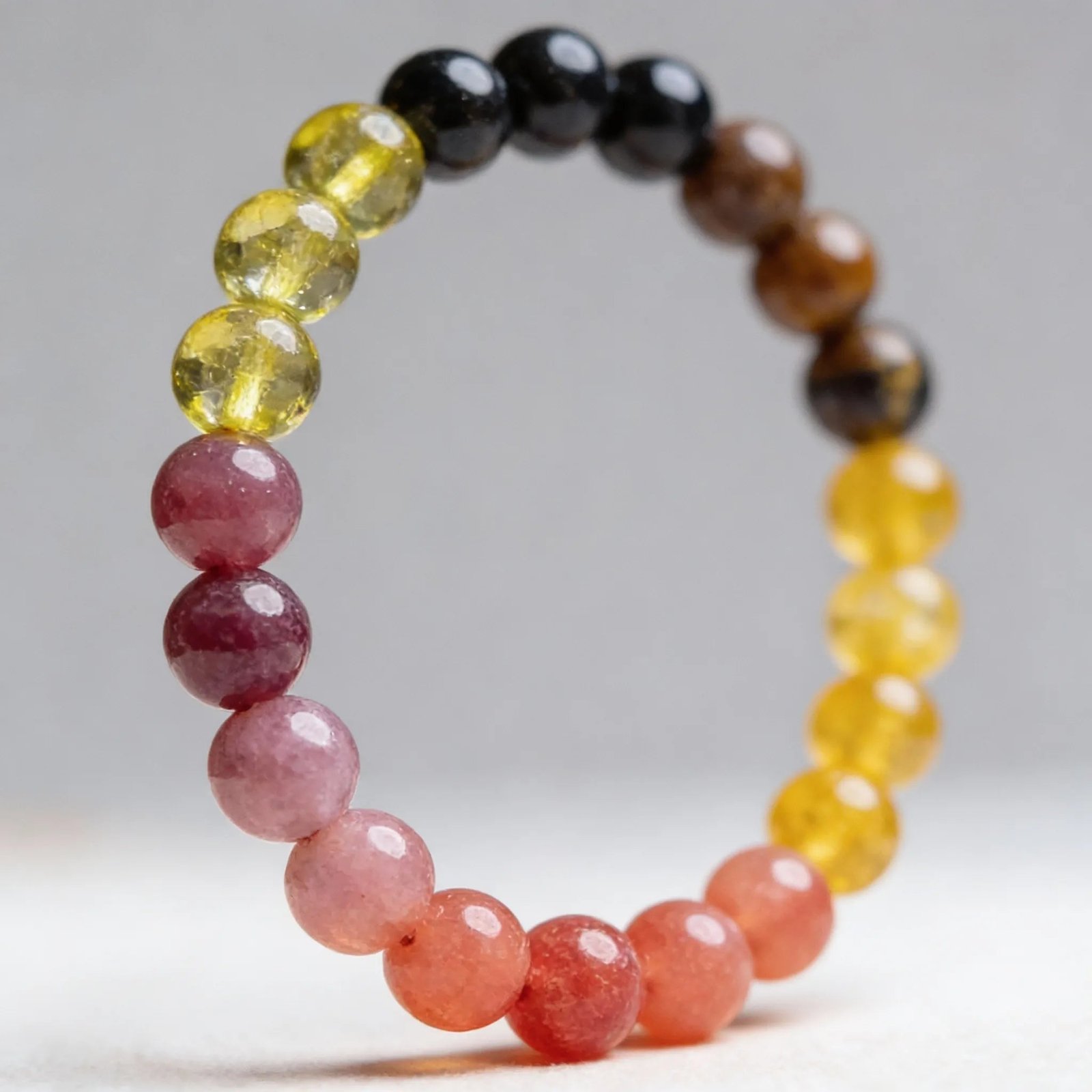 MantraMani Leo Zodiac Birthstone Crystal Bracelet - Energized Vedic Gemstone Jewelry - MantraMani