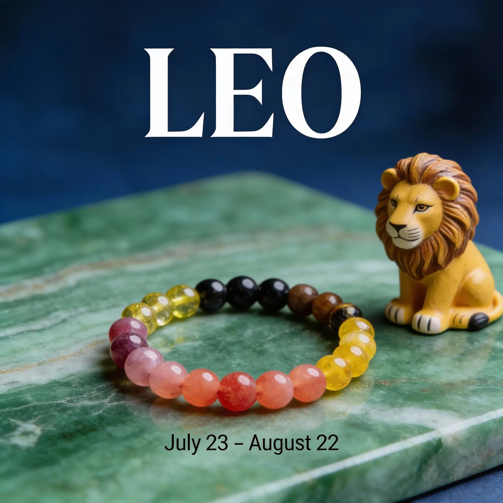 MantraMani Leo Zodiac Birthstone Crystal Bracelet - Energized Vedic Gemstone Jewelry - MantraMani