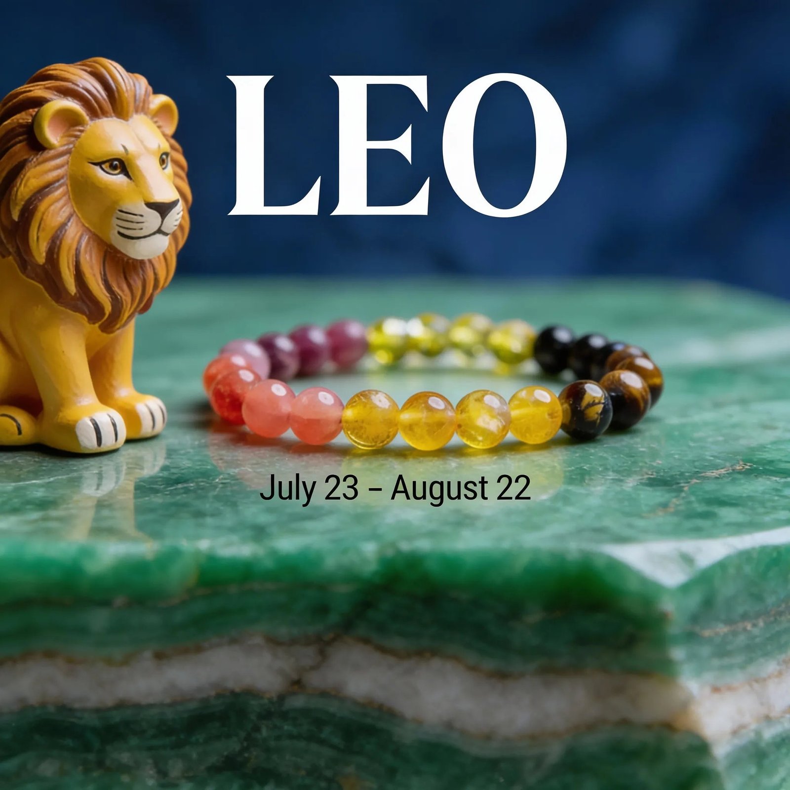 MantraMani Leo Zodiac Birthstone Crystal Bracelet - Energized Vedic Gemstone Jewelry - MantraMani