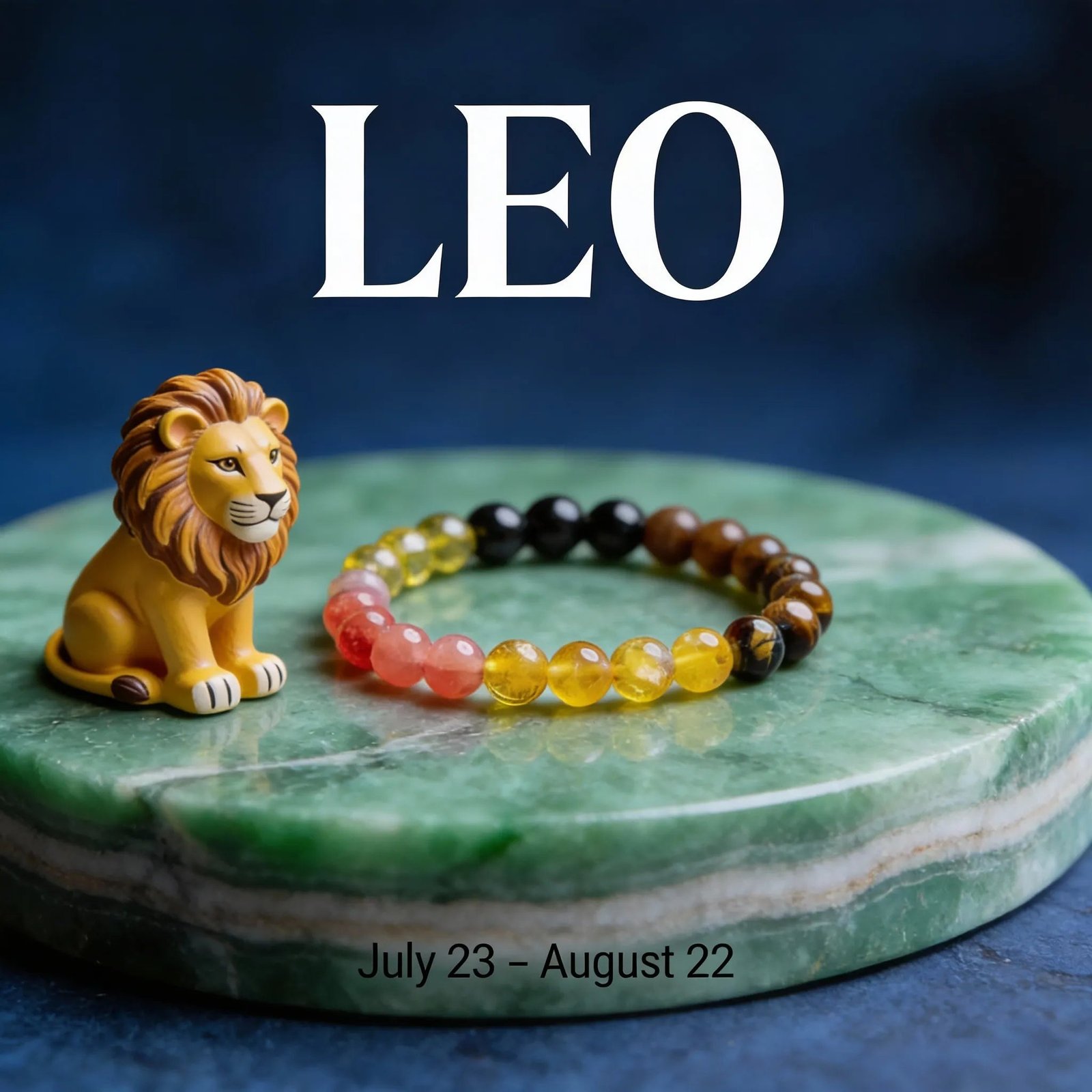 MantraMani Leo Zodiac Birthstone Crystal Bracelet - Energized Vedic Gemstone Jewelry - MantraMani