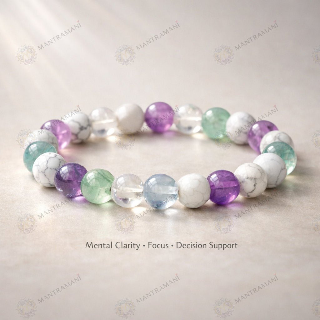MantraMani Lucent Mind Mental Clarity Bracelet for Decision - Energized Vedic Gemstone Jewelry - MantraMani