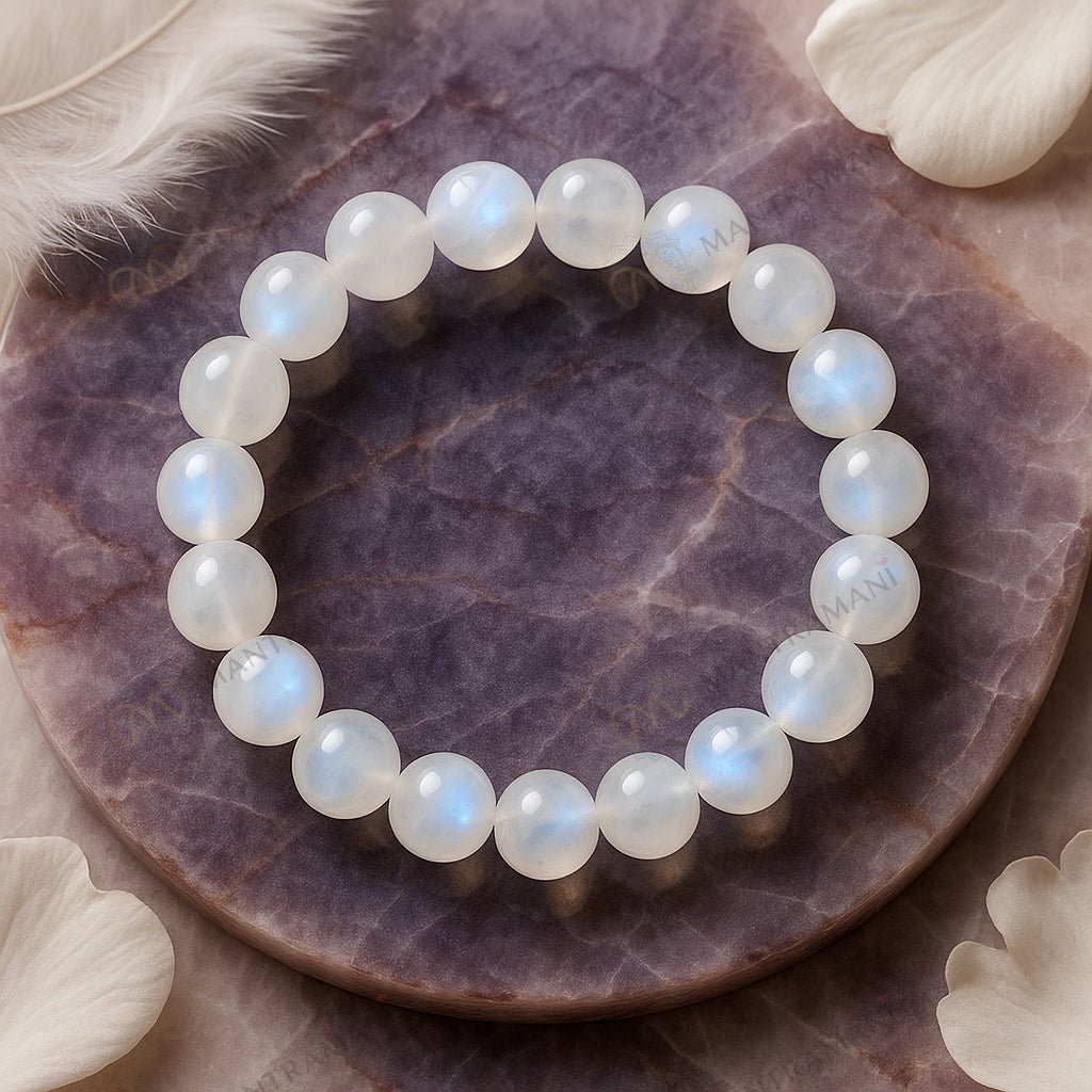 Lunar Grace Moonstone Bracelet – Calm & Intuition | MantraMani