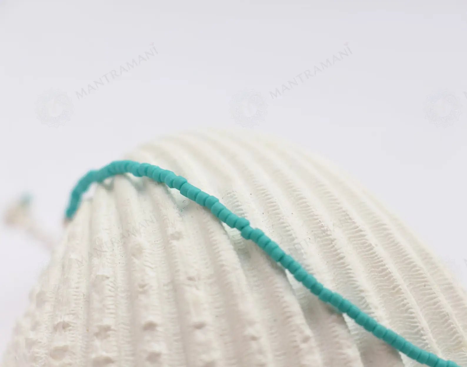 MantraMani Blue Magnesite Turquoise Anklet - Energized Vedic Gemstone Jewelry - MantraMani