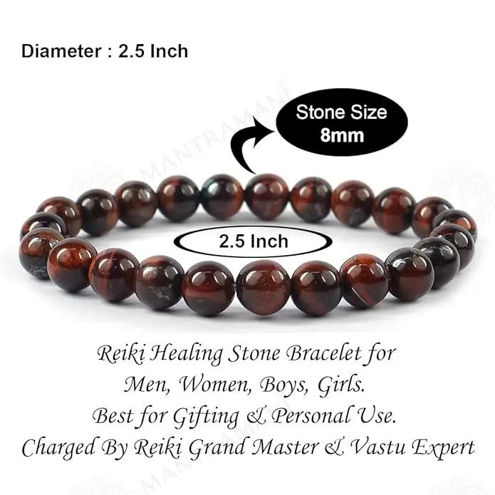 MantraMani Mahogany Obsidian Bracelet - Energized Vedic Gemstone Jewelry - MantraMani
