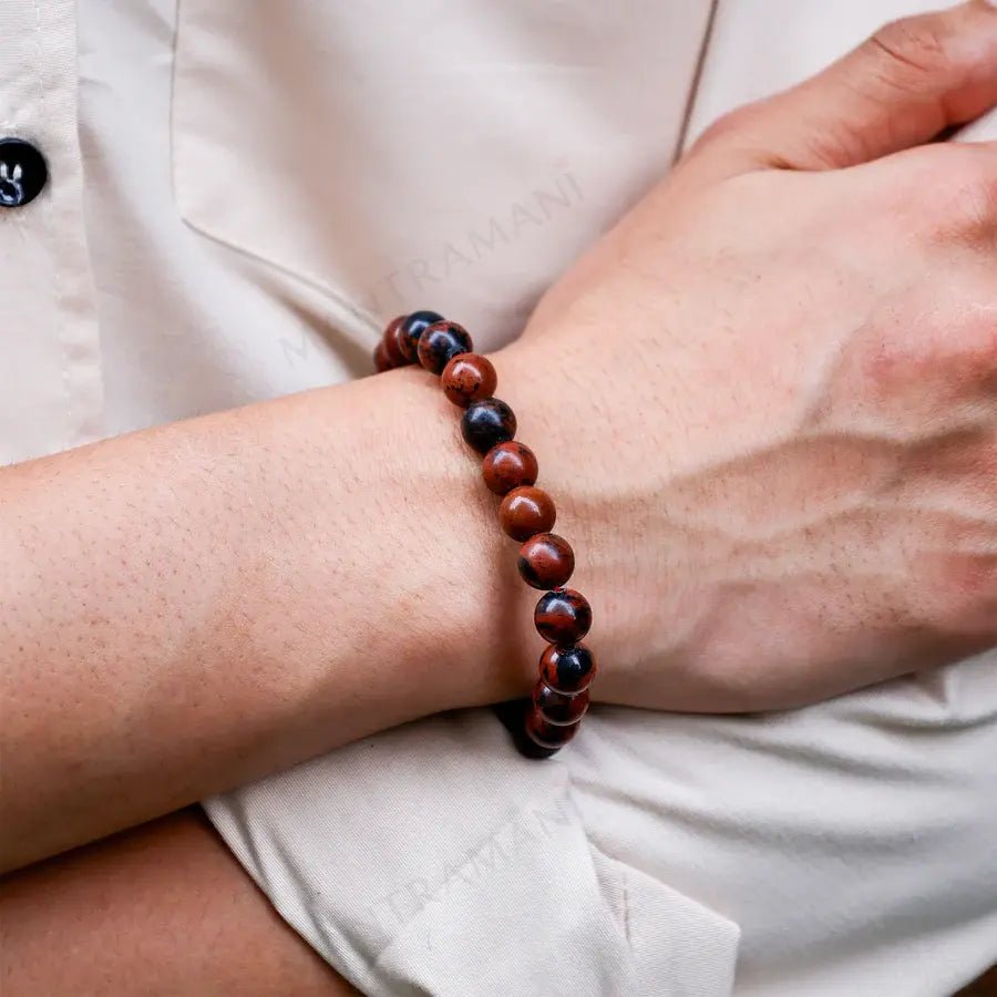 Mahogany Obsidian Bracelet – Grounding & Protection | MantraMani