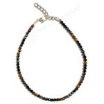 MantraMani Malachite and Garnet Gemstone Silver Anklet - Energized Vedic Gemstone Jewelry - MantraMani