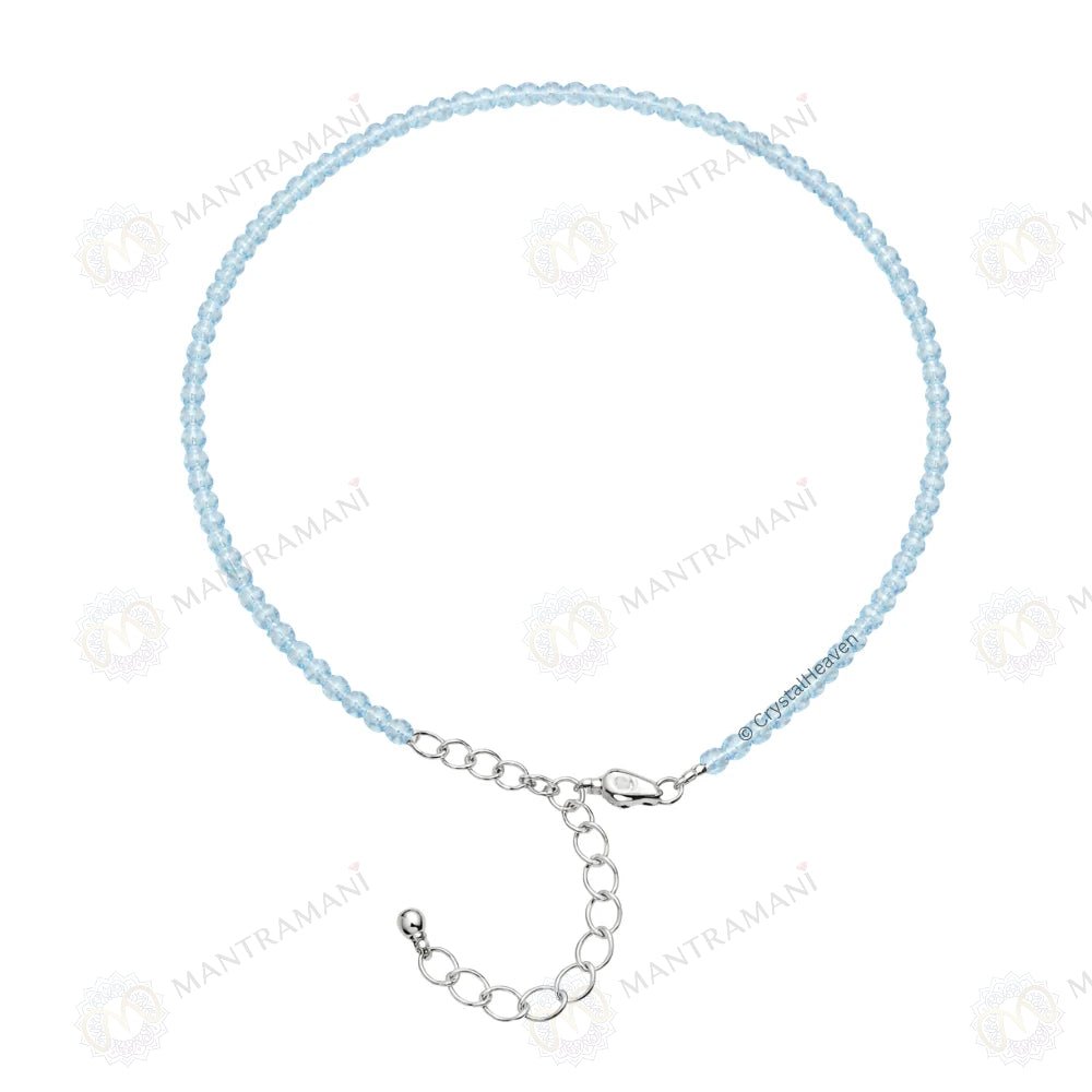 MantraMani Aquamarine Anklet - Energized Vedic Gemstone Jewelry - MantraMani