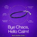 MantraMani Black Obsidian Anklet - Energized Vedic Gemstone Jewelry - MantraMani
