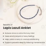 MantraMani Lapis Lazuli Diamond Cut Anklet: Enhancing Intuition and Spiritual Awareness - Energized Vedic Gemstone Jewel...