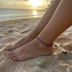 MantraMani Divine Aura Amethyst Anklet 3mm - Energized Vedic Gemstone Jewelry - MantraMani