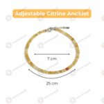 MantraMani Sunfire Citrine Anklet 3mm - Energized Vedic Gemstone Jewelry - MantraMani