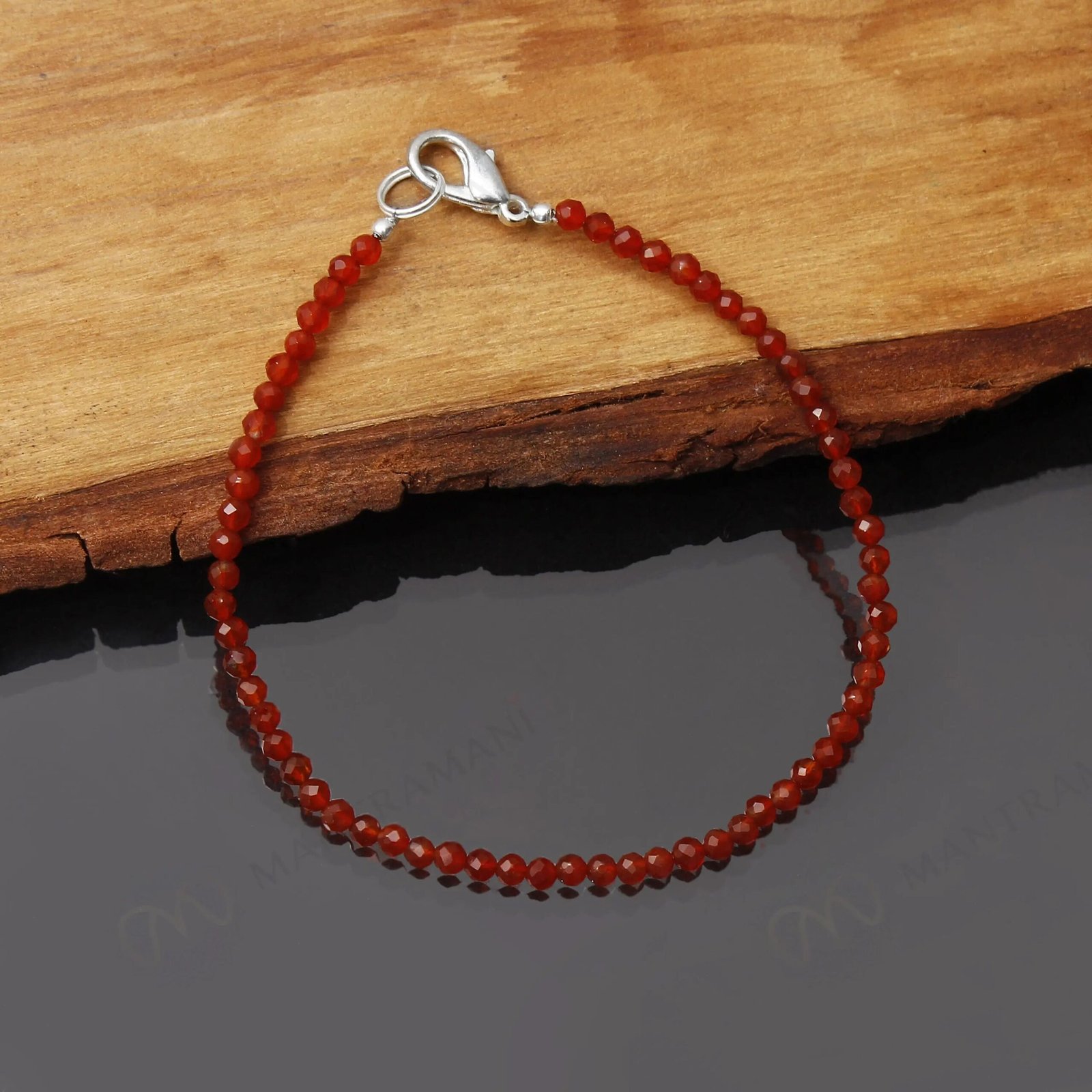 MantraMani Carnelian Anklets: Supports in Achieving Goals - Energized Vedic Gemstone Jewelry - MantraMani