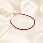 MantraMani Red Garnet Anklet - Energized Vedic Gemstone Jewelry - MantraMani