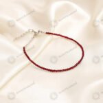 MantraMani Eternal Love Garnet Anklet 3mm - Energized Vedic Gemstone Jewelry - MantraMani