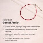 MantraMani Red Garnet Anklet - Energized Vedic Gemstone Jewelry - MantraMani
