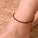 MantraMani Eternal Love Garnet Anklet 3mm - Energized Vedic Gemstone Jewelry - MantraMani