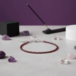 MantraMani Red Garnet Anklet - Energized Vedic Gemstone Jewelry - MantraMani