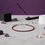 MantraMani Eternal Love Garnet Anklet 3mm - Energized Vedic Gemstone Jewelry - MantraMani