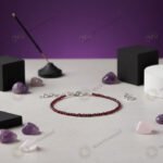MantraMani Eternal Love Garnet Anklet 3mm - Energized Vedic Gemstone Jewelry - MantraMani