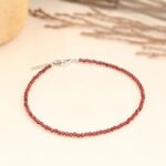MantraMani Red Garnet Anklet - Energized Vedic Gemstone Jewelry - MantraMani
