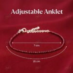 MantraMani Red Garnet Crystal Anklet - Energized Vedic Gemstone Jewelry - MantraMani