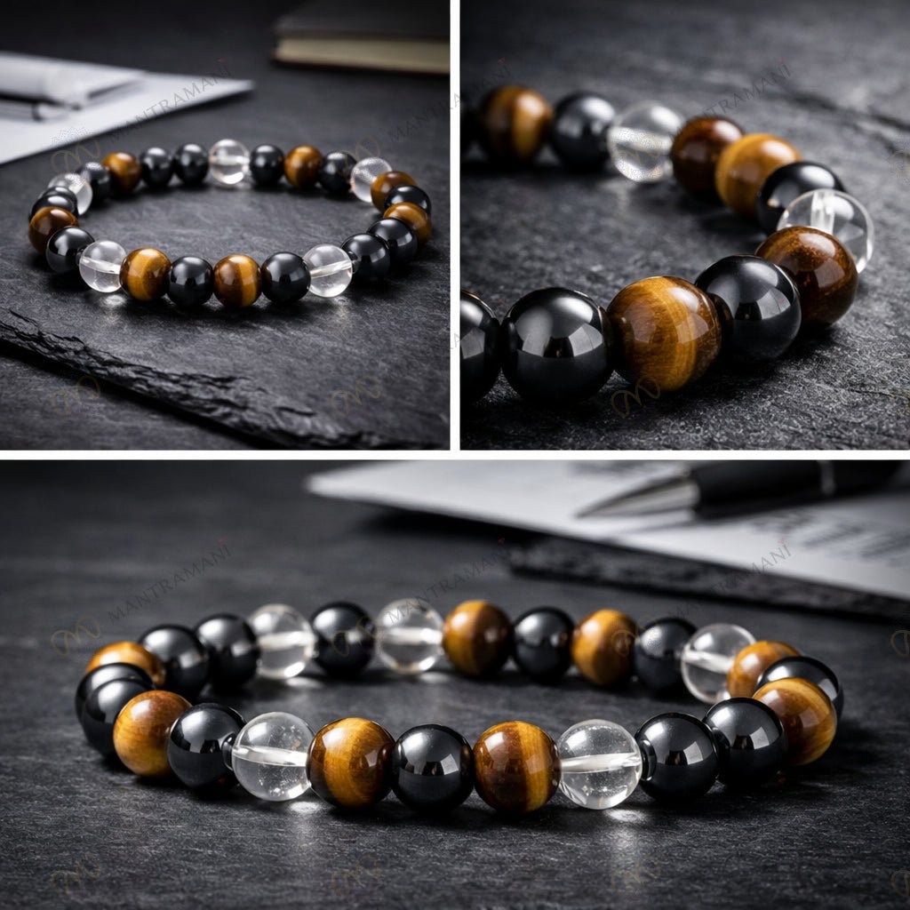MantraMani MeritCore  Focus & Stability Bracelet for Government Job Aspirants - Energized Vedic Gemstone Jewelry - MantraMani