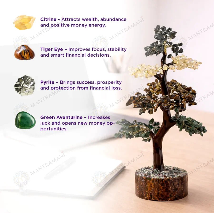 MantraMani Money Magnet Tree - Energized Vedic Gemstone Jewelry - MantraMani