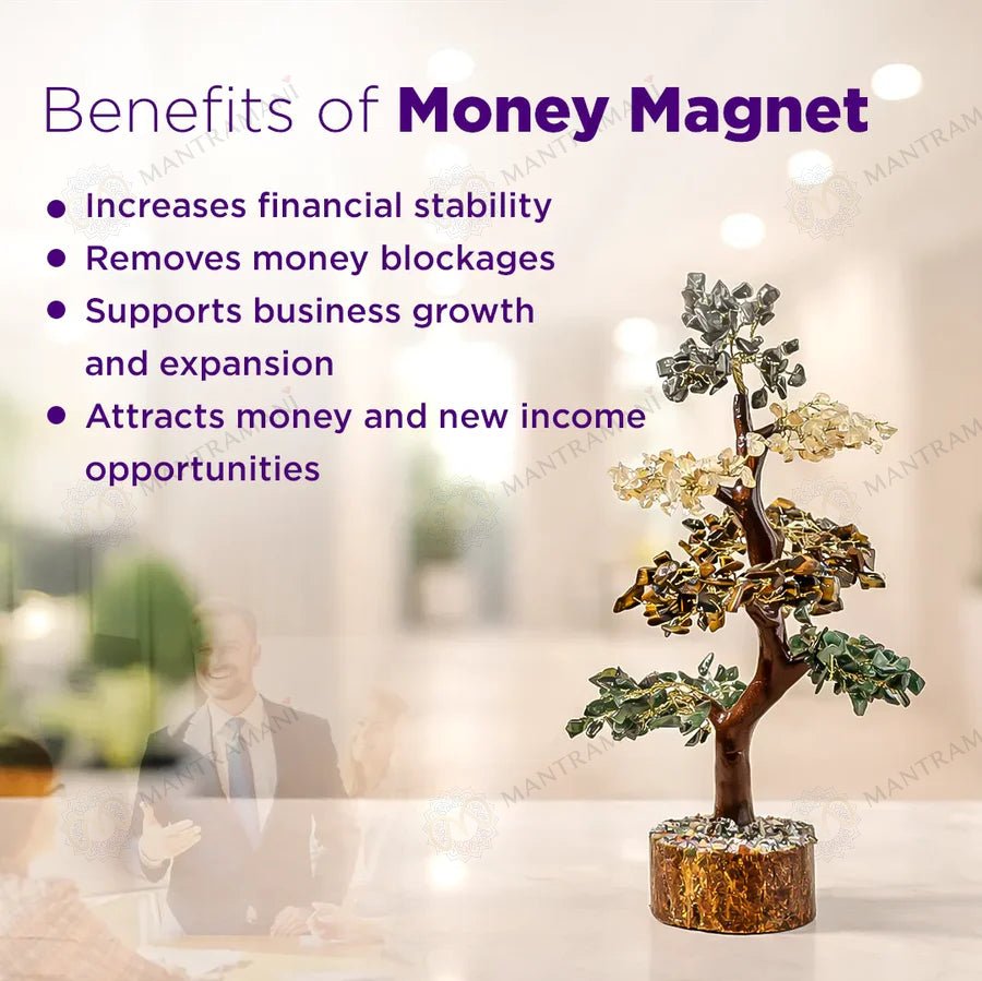 MantraMani Money Magnet Tree - Energized Vedic Gemstone Jewelry - MantraMani