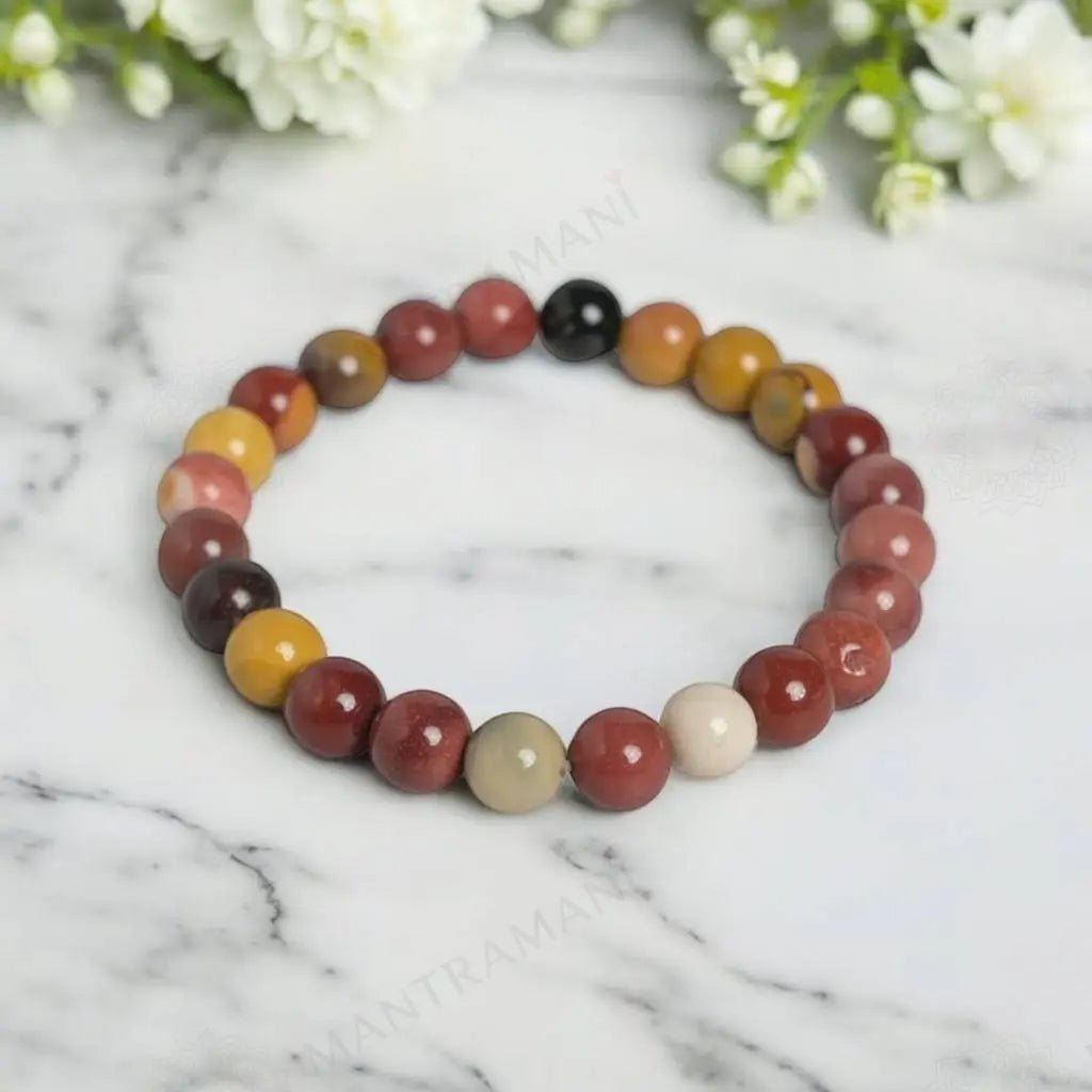 MantraMani Mookaite Jasper Bracelet - Energized Vedic Gemstone Jewelry - MantraMani