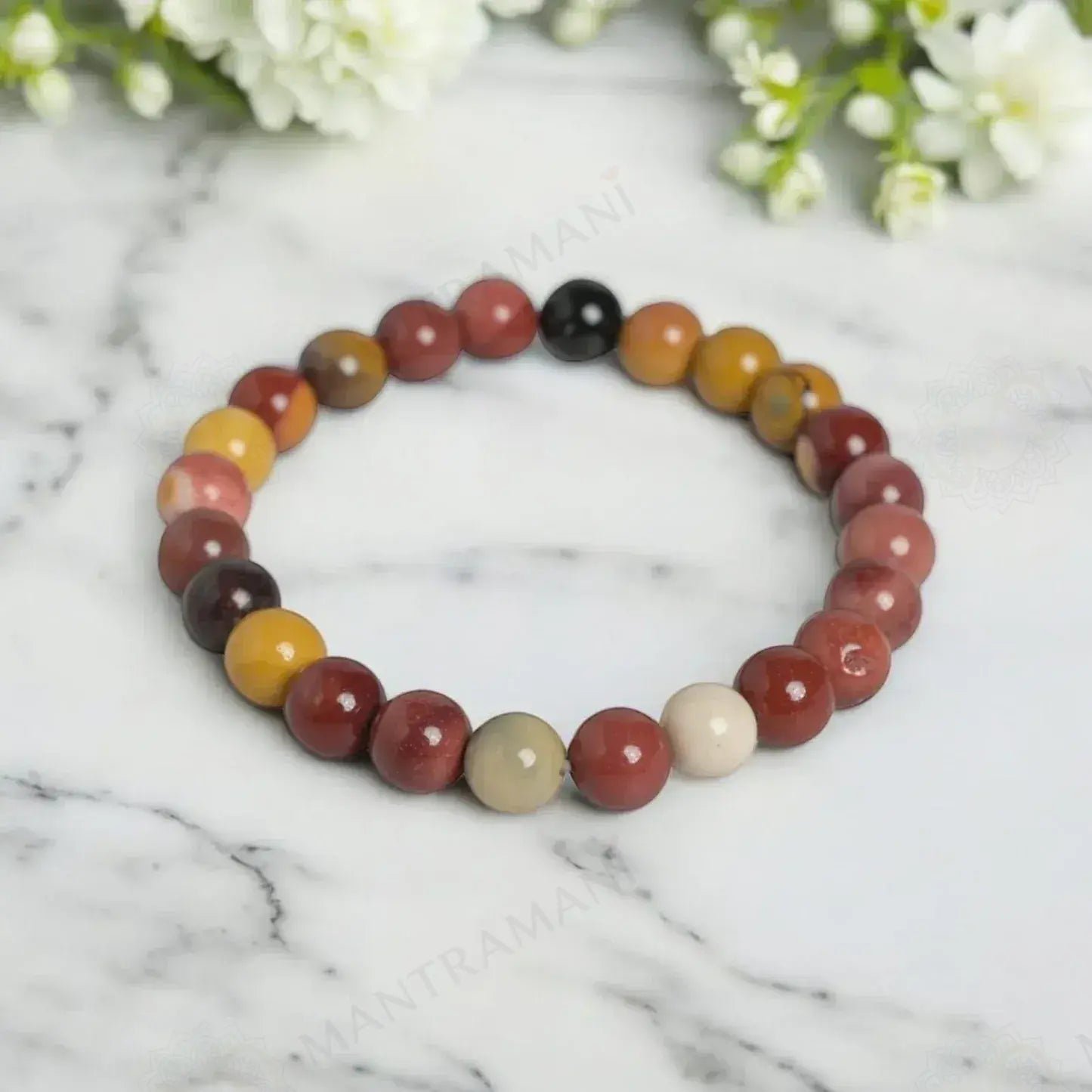 MantraMani Mookaite Jasper Bracelet - Energized Vedic Gemstone Jewelry - MantraMani