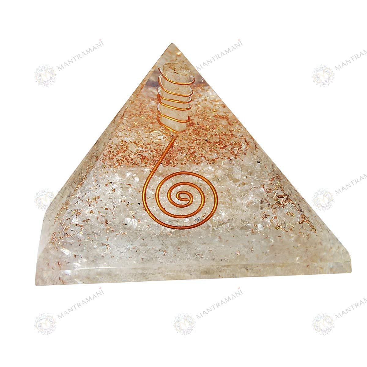 MantraMani Moonstone Orgonite Pyramid - Energized Vedic Gemstone Jewelry - MantraMani
