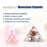 MantraMani Moonstone Orgonite Pyramid - Energized Vedic Gemstone Jewelry - MantraMani