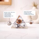 MantraMani Moonstone Orgonite Pyramid - Energized Vedic Gemstone Jewelry - MantraMani