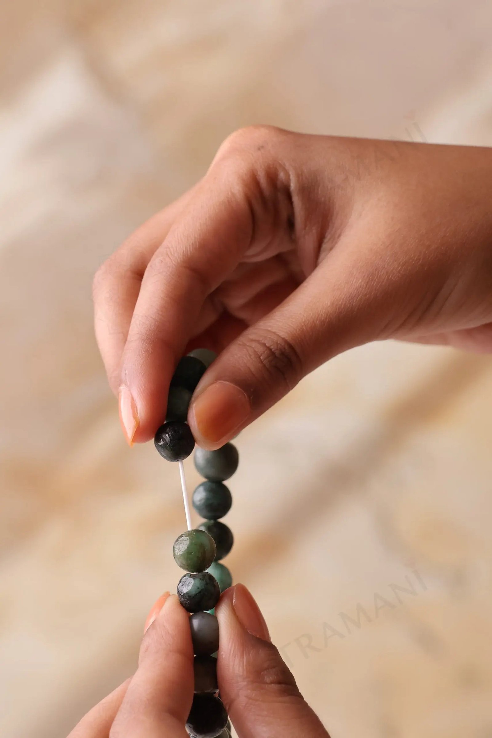 MantraMani Moss Agate Bracelet - Energized Vedic Gemstone Jewelry - MantraMani