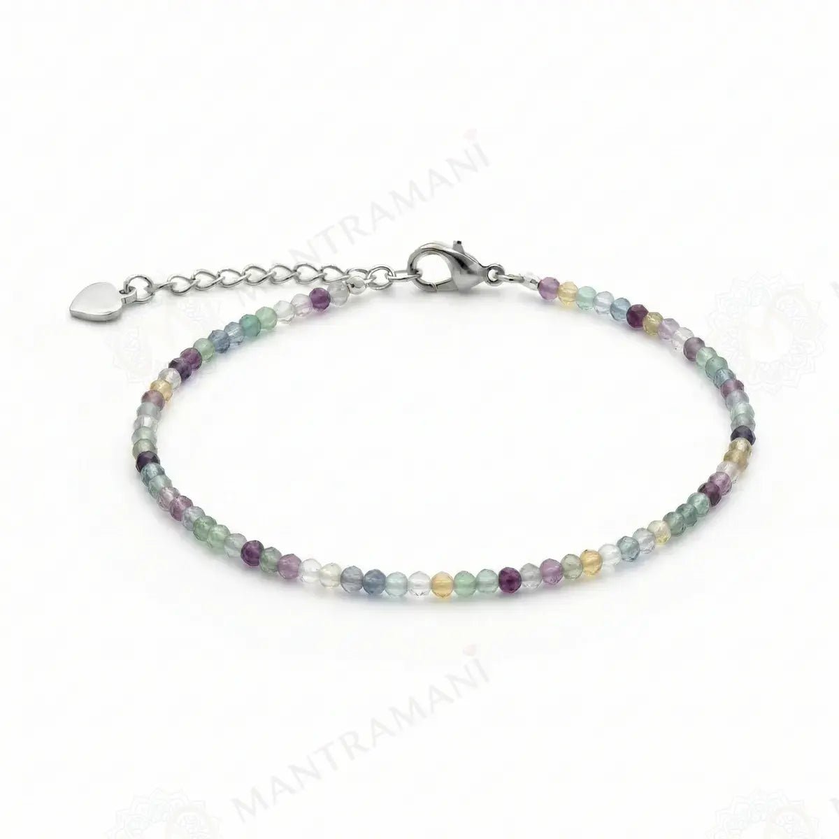 MantraMani Natural Multi Fluorite Anklet - Energized Vedic Gemstone Jewelry - MantraMani