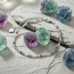 MantraMani Natural Multi Fluorite Anklet - Energized Vedic Gemstone Jewelry - MantraMani