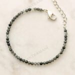 MantraMani Black Rutilated Quartz Anklet - Energized Vedic Gemstone Jewelry - MantraMani