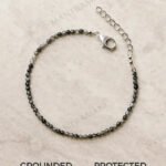 MantraMani Black Rutilated Quartz Anklet - Energized Vedic Gemstone Jewelry - MantraMani