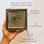 MantraMani Om Symbol Raw Pyrite Frame - Energized Vedic Gemstone Jewelry - MantraMani